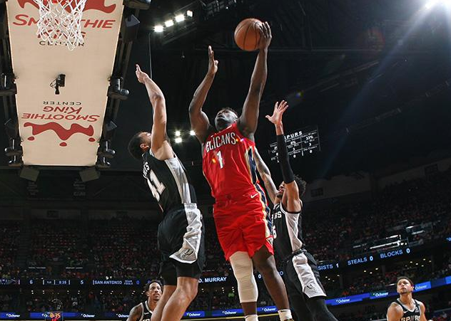  锡安复出首秀高效鹈鹕击败马刺队  